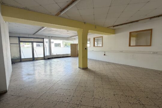 großer Raum mit Eingangstür